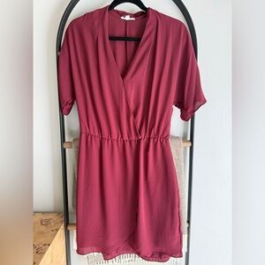 Socialite Burgundy Wrap Dress